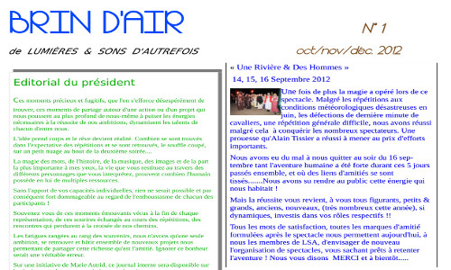 La newsletter : Brin d’Air n°1
